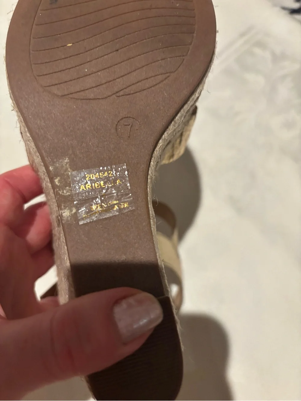 MICHAEL Michael Kors  Arielle Gold Wedge size 7-4 inches Heel Espadrille 204542